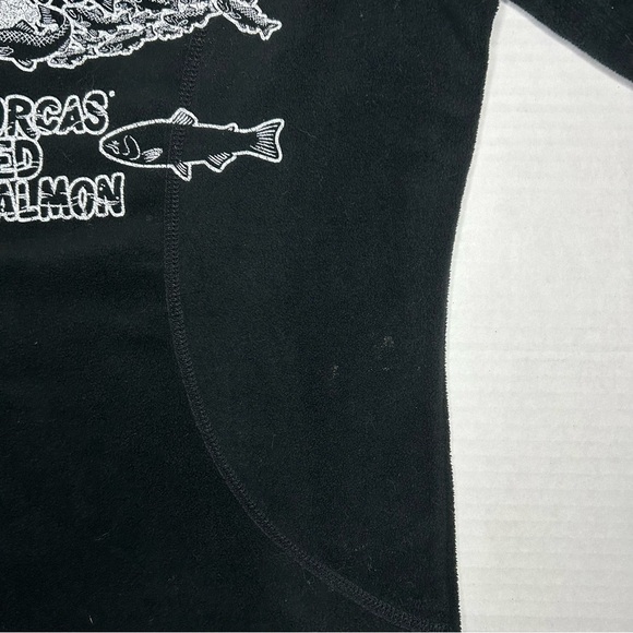 K-Way Women’s Black Guinevere Fleece Jacket Zip Size Small Protect Wild Fish - Picture 9 of 13